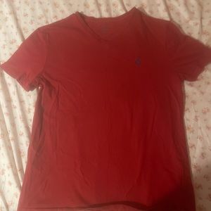 red polo v neck